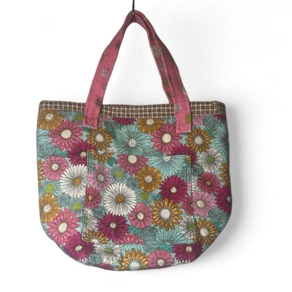 Artisan Handcrafted Floral Bohemian Chic Cottage Small Tote Bag Quilt LIke Purse